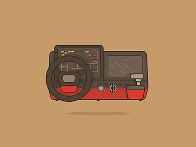 Tommy turbo racing dashboard illustration 80s car console dashboard game illustration line lineart race racing tommyturbo