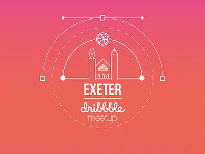 Exeter Dribbble Meetup cathedral designers devon exeter gradient meetup pencil vector