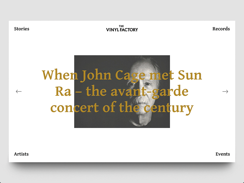 Vinyl Factory animation layout principle typography ui