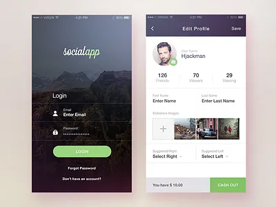 Social App bangalore communication design india login profile psd sharing signup social ui ux