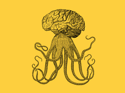 Brain Octopus artwork brain drawing heymikel illustration miguel sousa octopus