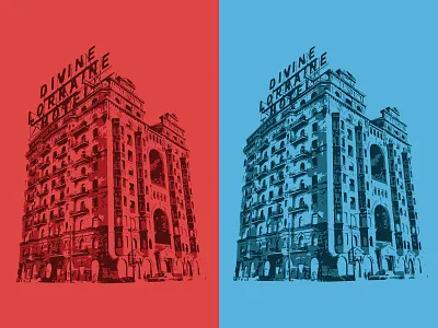 Divine Lorraine T-Shirt Design divine hotel old buildings philadelphia retro shirts t shirt design tees urban vintage