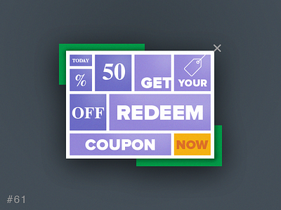 61 Redeem Coupon coupon flat popup redeem typo typography ui ux web