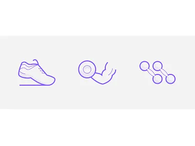 Fitness icons app dumbbell flat gym hls icon line shoes simple sport stroke vector