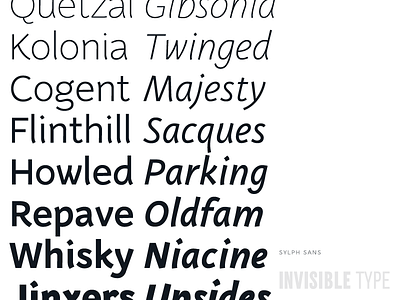 Sylph Sans font invisible type sylph sans type design typography