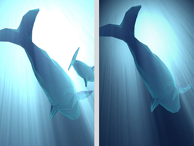 Underwater mood – Model 45/366 3d 3d illustration animals cg cgi illustration low poly modeling ocean rendering underwater whale