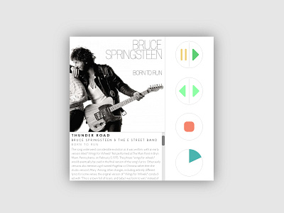 Daily UI 009 - Music Player 009 album color dailyui digital music music player the boss ui ux