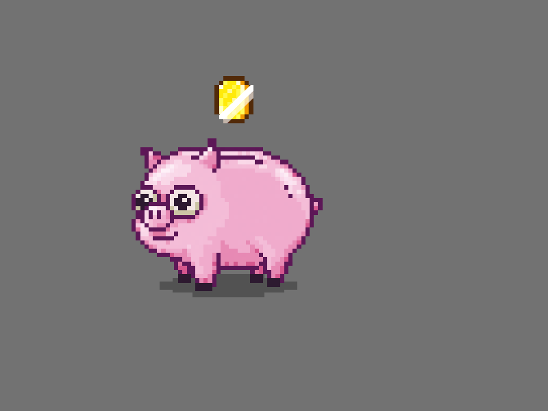 Game Purchase Alert Animation animation chrono.gg game gif pig piggy bank pixel art twitch alert