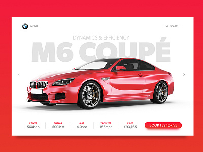 BMW M6 Car Selector Card UI bmw button car card dailyui design gradient landing product ui ux widget
