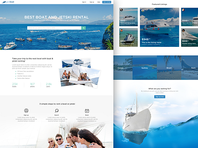 Landing page boat landing page rental sea yatch