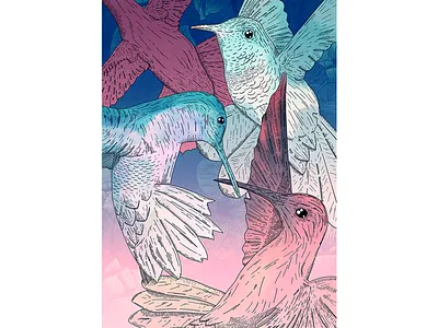 War bird flowers illustration lineart