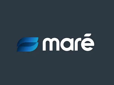 maré blue logo logotype lowecase maré wave