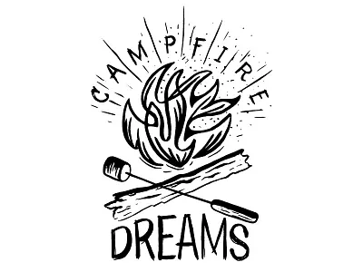 Campfire Dreams campfire fire handdrawn illustration t shirt t shirt design tee