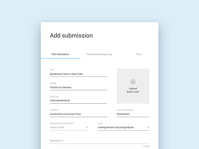 KU add submission form app blue flat form input input field ku minimal platform upload web webapp