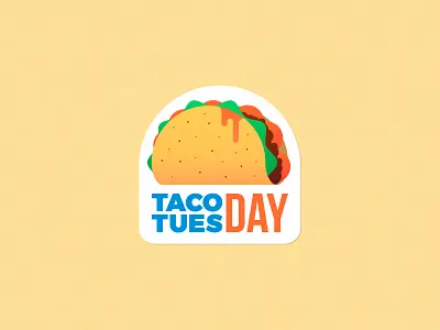 Remember, next tuesday is... flat food gradient illustration mexican simple sticker taco tuesday