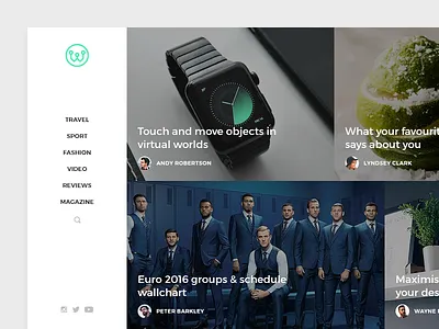 Magazine Homepage author blog clean homepage magazine menu minimal post simple