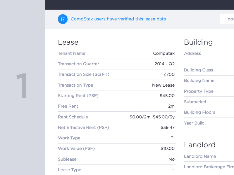 More on the screen compstak cre data lease tight ui