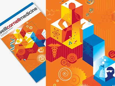 Weill Cornell Medicine Magazine illustration medical vector