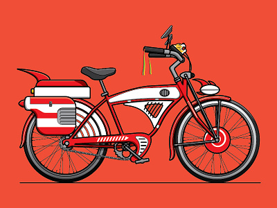 Pee Wee Herman 05 bike design digital illustration pee wee herman project red vector word of the day