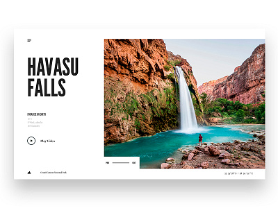 Havasu Falls article blog grand canyon havasu falls layout split screen travel ui visual design