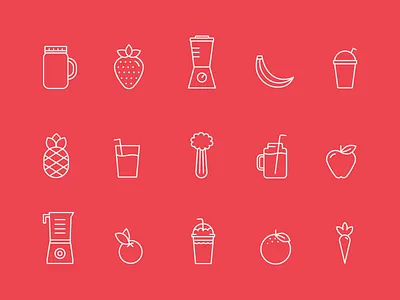 Smunch icons blend fruits healthy icon set iconography icons lines madebyborn nutrition vector