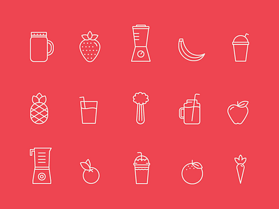 Smunch icons blend fruits healthy icon set iconography icons lines madebyborn nutrition vector