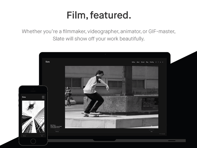 Slate Theme design motion portfolio themes video