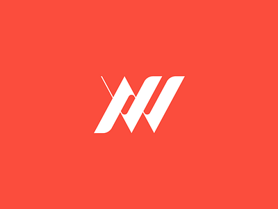 A.W Monogram aw logo monogram orange simple