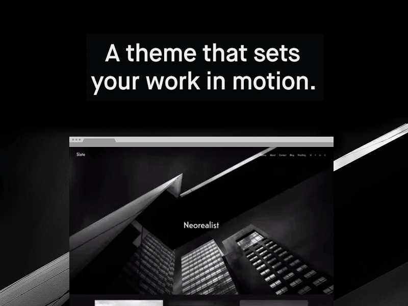 Slate Theme design motion portfolio themes video