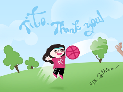 Hi, Dribbble! debut illustration
