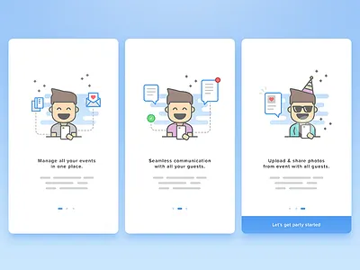 Onboarding android avatar boy card character illustration invitation ios male man onboarding ui