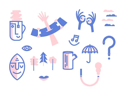 Slingin' them vectors design doodle face fill flat hand illustration skateboarding stroke umbrella vector