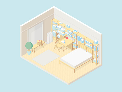 Room Idea 3d architecture design idea illustration room