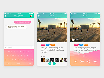 Daily UI #019 App app chat design details share ui