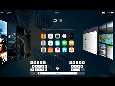 iOS in Vitual Reality 3d holo ios keyboard oculus reality vital vr