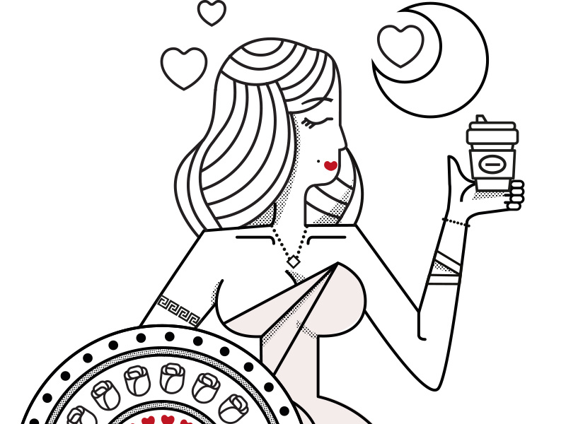 Example of Venus loves coffee
