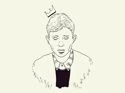 King Krule black boy illustration invites king minimal portrait sketch watercolor wip