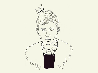 King Krule black boy illustration invites king minimal portrait sketch watercolor wip