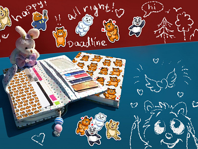 Huge Set! 102 elements, 6 mascots bear cat and leopard panda polar bear tiger