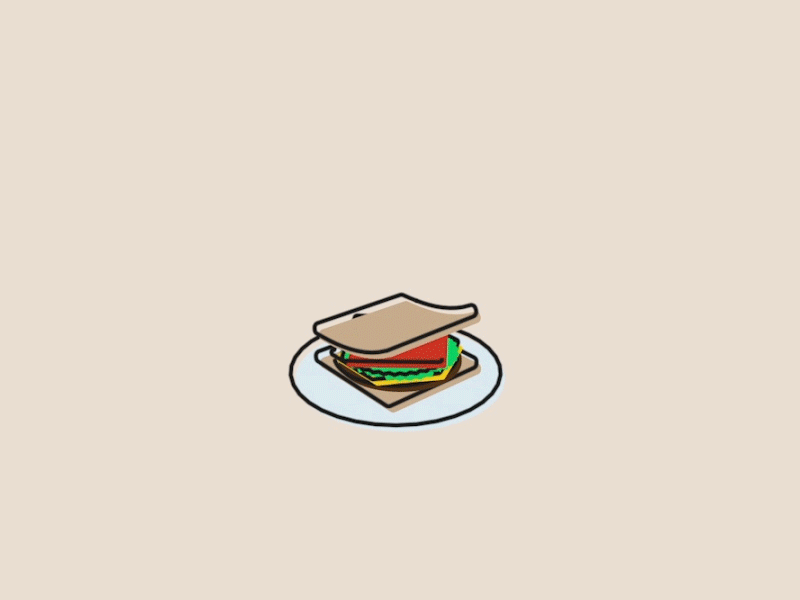 Bonjour! 2d animation breakfast brunch c4d cinema 4d gif lizardfei motion design motion graphics sandwich sketchandtoon