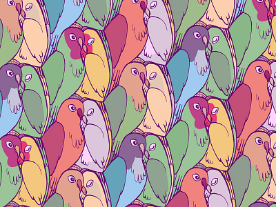 Love birds animals birds colourful cute love pattern tessellation