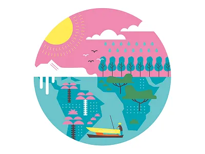 FAO: Annual report books character design drawing earth ecology editorial forests illustration map planet vector