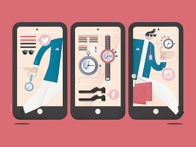 TR magazine México character design drawing editorial editorial illustration illustration inspiration magazine shopping social media vector watches web