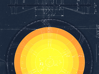 Solaris blueprint illustration planet sun vector