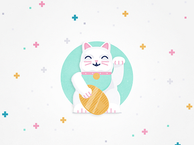 Maneki-neko cat charm cute fortune good japan luck lucky maneki money money come here neko