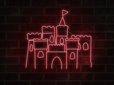 Neon Castle castle light neon pink