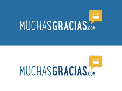 MuchasGracias.com blue brand branding identity logo smile spanish yellow