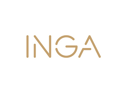 Inga Logo industrial inga logo logotype modern rounded stencil