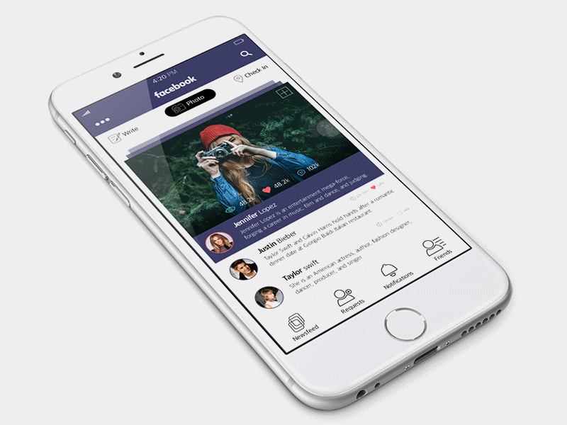 Facebook Feed Roggoong card facebook feed redesign sns ui ux