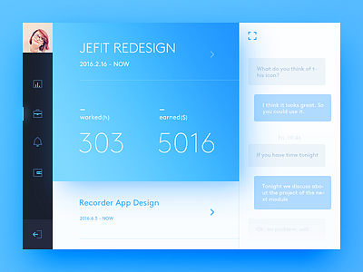 Job app blue clean color daily ui dashboard freelancer job simple ui ux